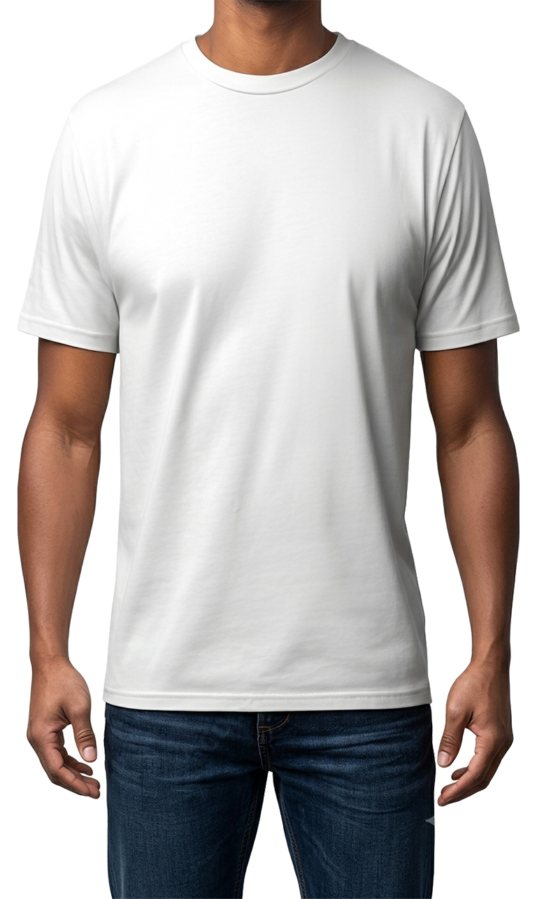 Classic White Crew Neck Cotton T-Shirt for Men