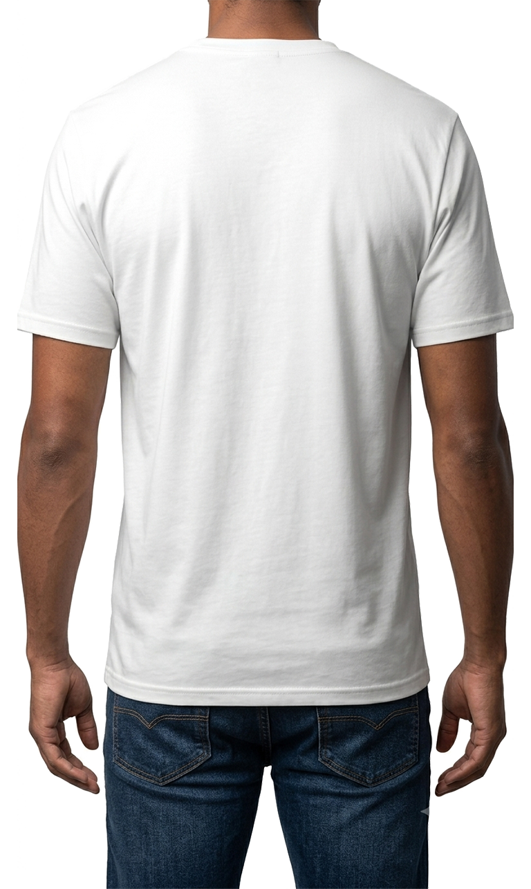 Classic White Crew Neck Cotton T-Shirt for Men