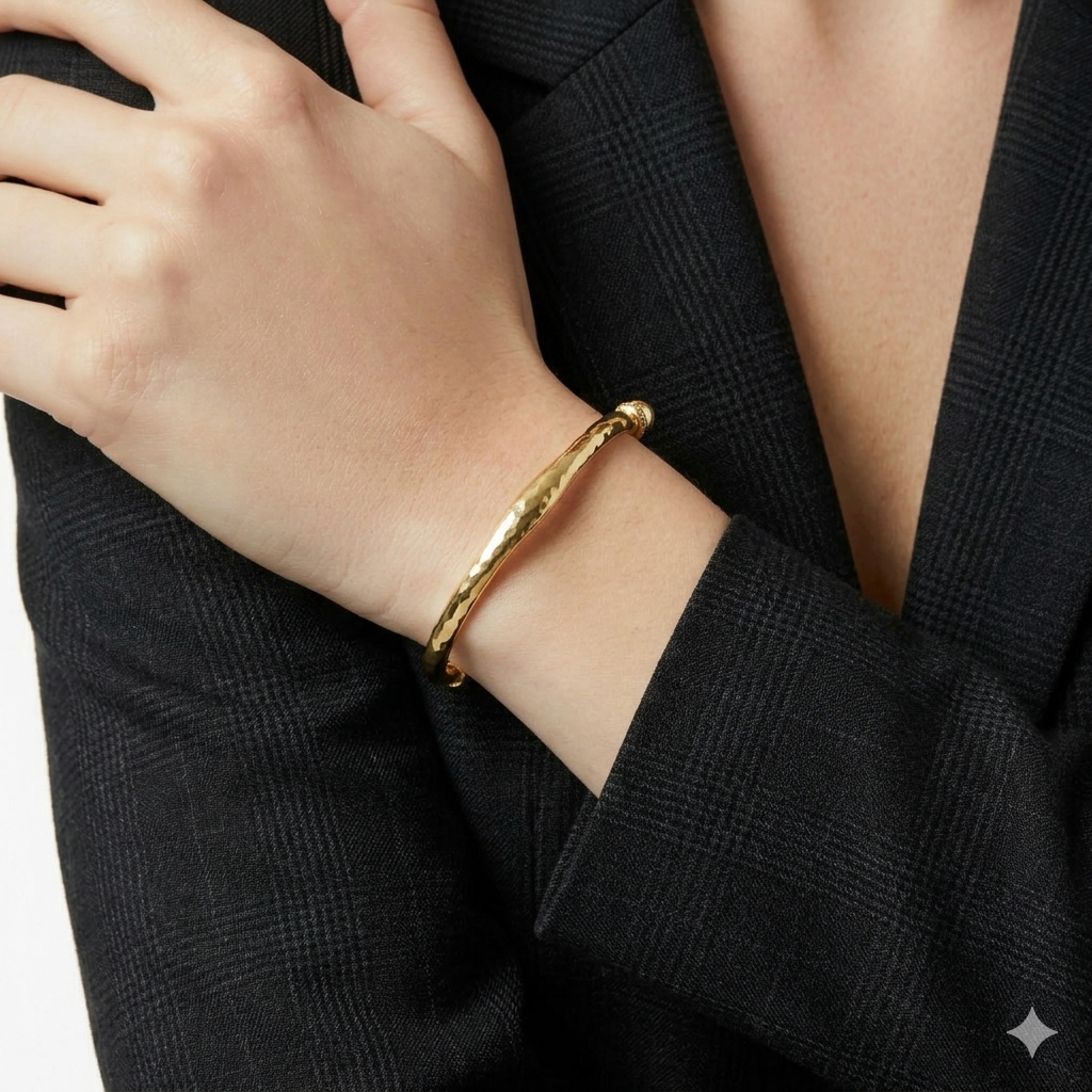 Hammered Gold Bangle