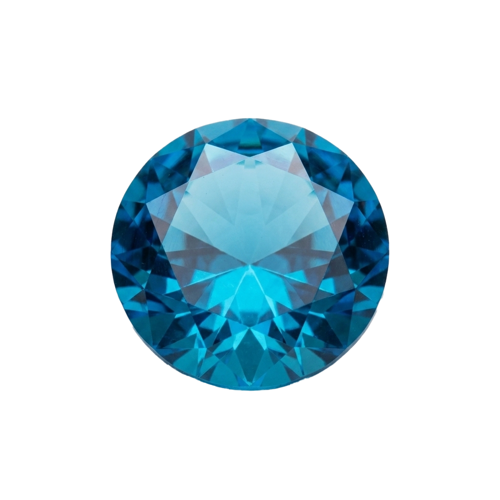 Brilliant-Cut Blue Topaz Gemstone
