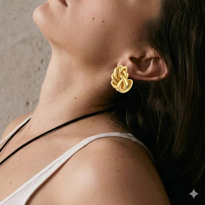 Golden Knot Stud Earrings