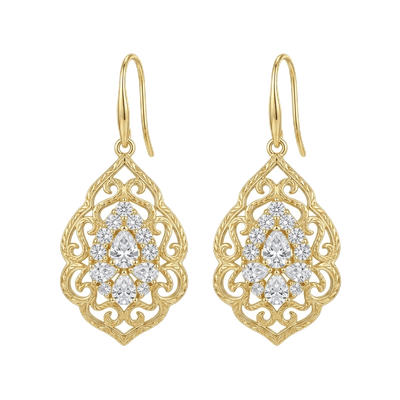 Royal Filigree Pear-Drop Earrings