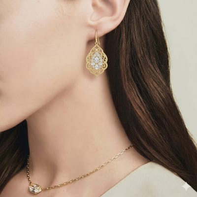 Royal Filigree Pear-Drop Earrings