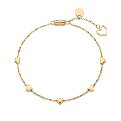 Golden Hearts Charm Bracelet